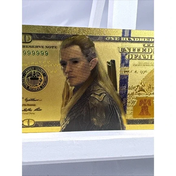 14 PCS Gold Foil $100 Lord of the Rings Collectible Dollar Bill Banknote Set COA
